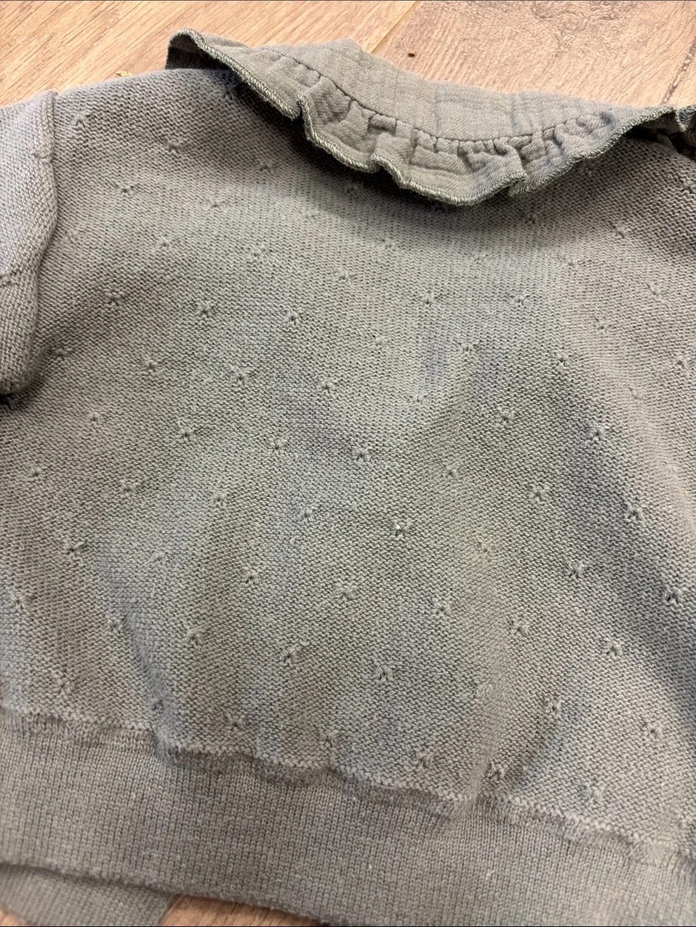 Quincy Mae Ruffle Collar Knit Cardigan